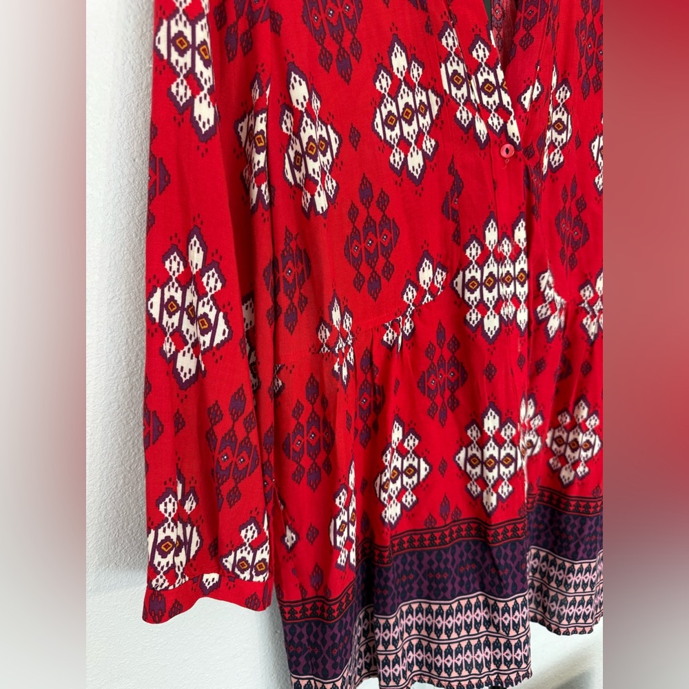 Anthropologie Maeve Floral Button Down Blouse Boho Lightweight Women Size 6 - Picture 8 of 14